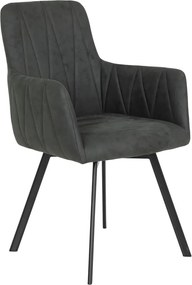 Otočná jedálenská stolička Gesa, antracitová vintage optika kože