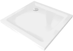 Mexen SLIM - Štvorcová sprchová vanička 100x100x5cm + chrómový sifón, biela, 40101010