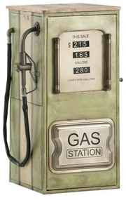 furniture-nabytek.cz - Masívny barový regál Gas Station z mangového dreva a kovu, lakovaný, zelený – 48×50×102 cm