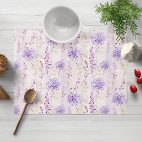 Biante Dekoračné prestieranie na stôl PML-069 Fialové kvety na bielom 30x40 cm