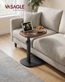 Výškově nastavitelný odkládací stolek Vasagle Cujo 40 cm černý/ořech