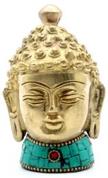 Mosadzná figúrka buddhu - stredná hlava
