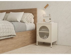 Krémový kovový nočný stolík Diora – Marckeric