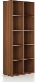 Regál FRAME, vysoký, 2 stĺpce, 2162 x 872 x 450 mm, orech