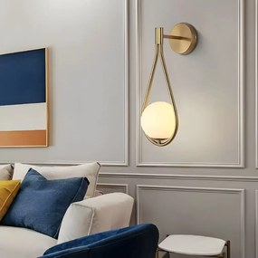 Toolight Toolight, nástenné svietidlo 1xE27, G094-1W, zlatá-biela, OSW-09719