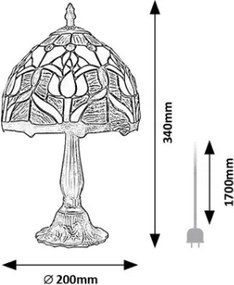 BRILAGI - Tiffany vitrážová stolná lampa LORAS 1xE14/40W/230V