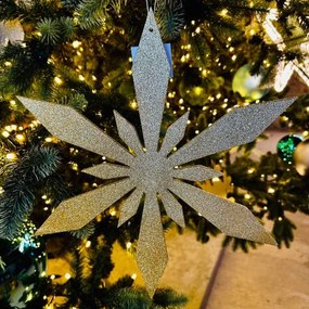 DECOLED Snehová vločka II, priemer 15 cm, zlatá