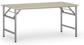 Konferenčný stôl FAST READY, 160x80 cm, sivostrieborná podnož, breza