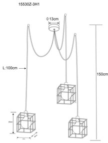 Globo 15530Z-3H1 - Luster na lanku MERRIL 3xE27/60W/230V