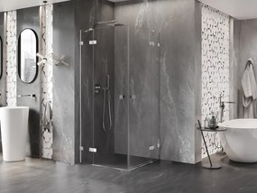 Mexen Lunar Duo výklopný sprchový kút 95 x 95 cm, 8mm číre sklo, chrómový profil, 834-095L-095P-01-00