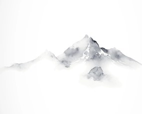 Obraz - Atramentová maľba hôr (70x50 cm)