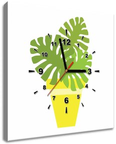 Gario Obraz s hodinami Rastlinka v črepníku Rozmery: 30 x 30 cm
