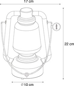 Stolná lampa nabíjateľná 22 cm IP44 biela - Storm Mini