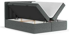 Tmavosivá boxspring posteľ s úložným priestorom 160x200 cm Novento – Maison de Rêve