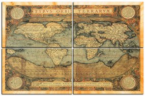 Obraz na plátne - Starožitná mapa sveta 1102C (120x80 cm)