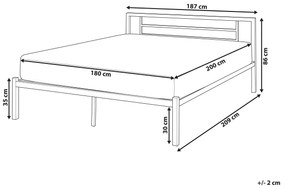 Kovová čierna posteľ s rámom CUSSET 180x200 cm Beliani