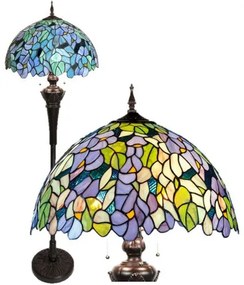 Tiffany stojacia Luxury lampa kolekcia AMAZONIT Ø50*170*3xE27