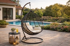 Závěsné houpací křeslo Houseland Mira L hnědé