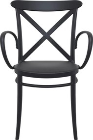 CROSS XL záhradná stolička s podrúčkami black