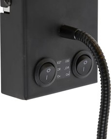 Inteligentné nástenné svietidlo čierne s tmavosivým zamatovým tienidlom vrátane Wifi A60 - Stacca