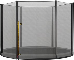 HOMCOM Náhradná bezpečnostná sieť pre trampolínu Ø305 cm s zipsovým dverami pre 6 asi vzpriamených pólov Ø305x180 cm Čierna | Aosom