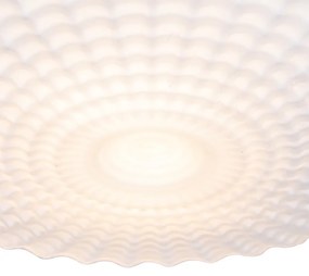 Klasické stropné svietidlo čierne s opálovým sklom 35 cm IP44 - Nohmi