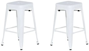 Sada 2 oceľových barových stoličiek 60 cm biela CABRILLO Beliani