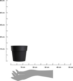 PLASTOVÝ KVETINÁČ SILVA LINE 14,5X13 CM ČIERNA