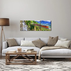 Obraz - Matterhorn, Zermatt, Valais, Švajčiarsko (s hodinami) (90x30 cm)