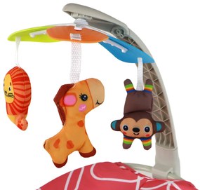 Lean Toys Detské multifunkčné lehátko 2v1 - ružové