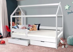 Šuplíky pod posteľ KIDS a BARČA z masívu borovice - biele - 2 ks