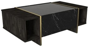 Konferenčný stolík VEYRON 37,3x103,8 cm čierna/zlatá
