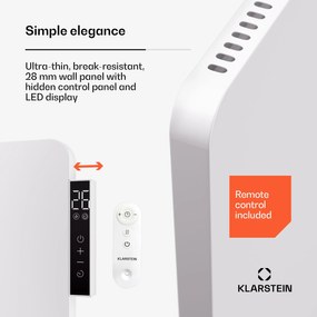 Klarstein Wonderbeam 450 Hybride Infračervený ohrievač 60 x 60 cm 450 W Týždenný časovač Diaľkové ovládanie
