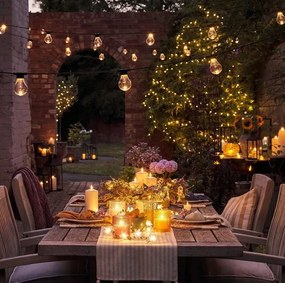 BERGE LED vonkajšia girlanda 15m - 15xLED Atmospheric Fire FLAME