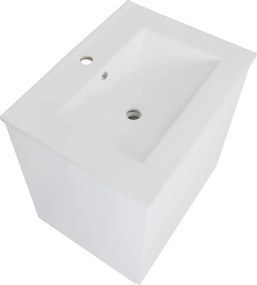Comodo Kúpeľňová skrinka s keramickým umývadlom Swing W 60, biela