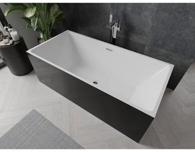 Mexen Nita, voľne stojaca vaňa 170 x 80 cm, biela-čierna, chrómový prepad, 52091708075-01