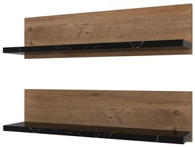 Sada 2 kusov políc SHELFIE, borovica/čierna