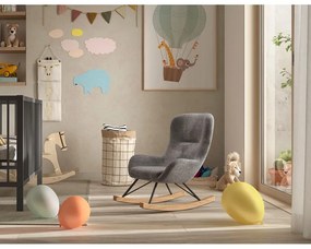 Sivé hojdacie detské kresielko z textílie buklé ROCKY – Vipack