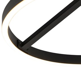 Dizajnové stropné svietidlo čierne vrátane LED 3-stupňového stmievača - Anello