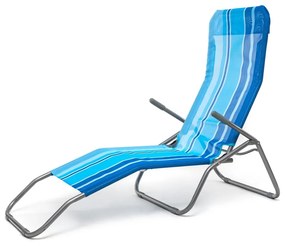 Happy Green Plážové ležadlo modrá, 142 x 60 x 96 cm