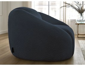 Tmavomodré kreslo z textílie bouclé Tina – Bobochic Paris