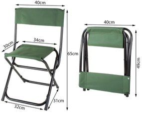 Verk 01671 Kempingová skladacia stolička 2 v 1 zelená