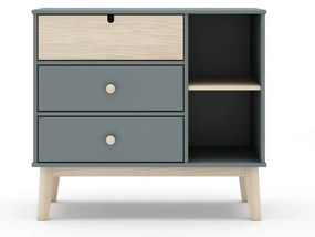 Detská komoda sivozelená 90x81x40 cm Estefania – Marckeric