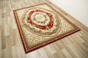 Koberec Super Rose 1898A ornament kvetinový, červený / krémový