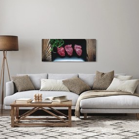 Obraz mäsa na tanieri (120x50 cm)