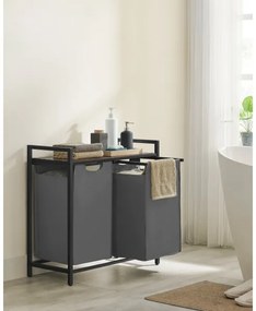 Kôš na bielizeň REX hnedá/sivá