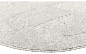 Svetlosivý vlnený okrúhly koberec ø 120 cm Morphic Botanica – Agnella