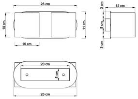 Nástenné svietidlo Orbis, 2x sivé kovové tienidlo