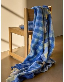 Modrá deka s prímesou vlny 140x200 cm Loom – Hübsch