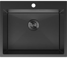 Mexen Solix, 1-komorový nerezový drez 600 x 500 mm, čierna, 6408601000-70